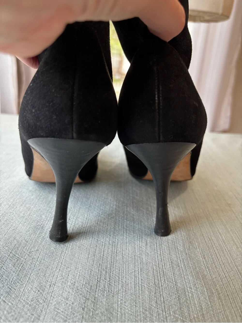 Manolo Blahnik Black Stretch-Suede Over-the-Knee Stiletto Boots Pamfilo 90